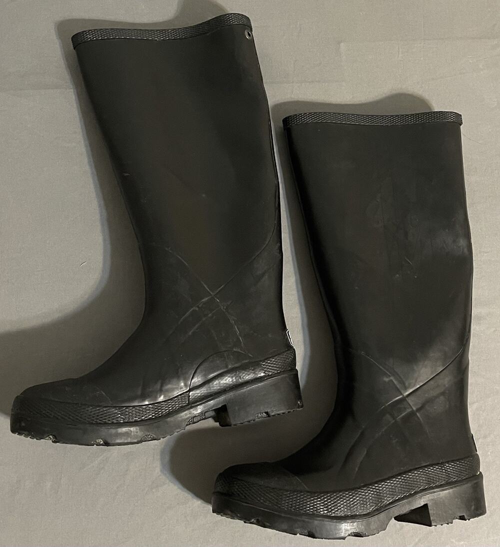Stone Creek Men’s Black Rubber Rain Boots Size 5 Great Condition Waterproof